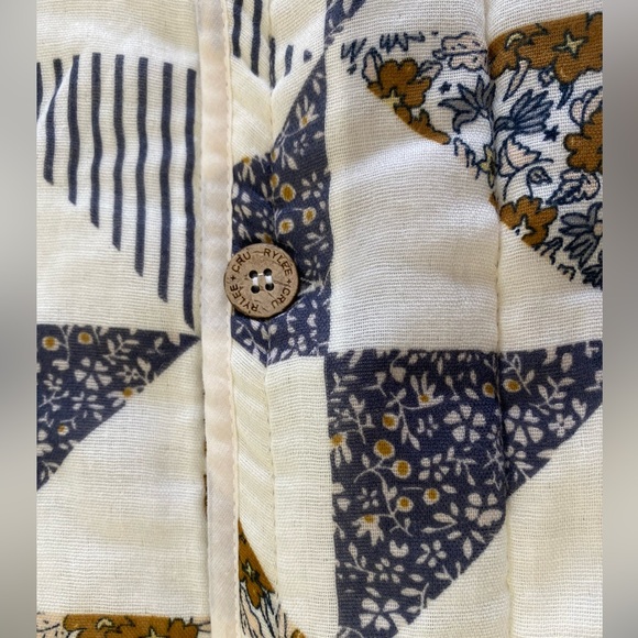 Rylee + Cru Quilted Longline Jacket Geometric Patterned Cotton Jacket Small - Picture 5 of 9